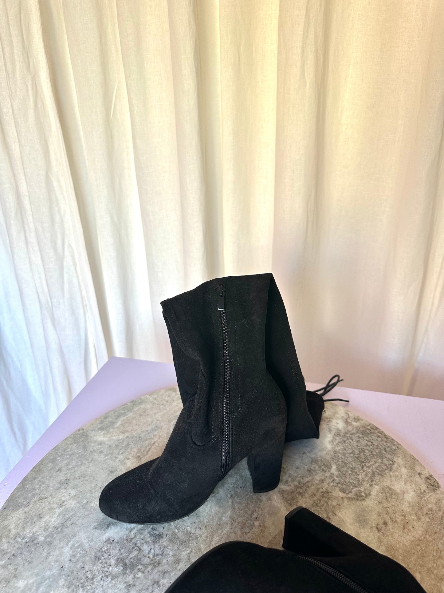 Laarzen Ideal overknee suedine zwart maat 36