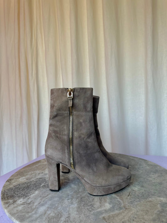 Laarzen Unisa suede hak taupe maat 37