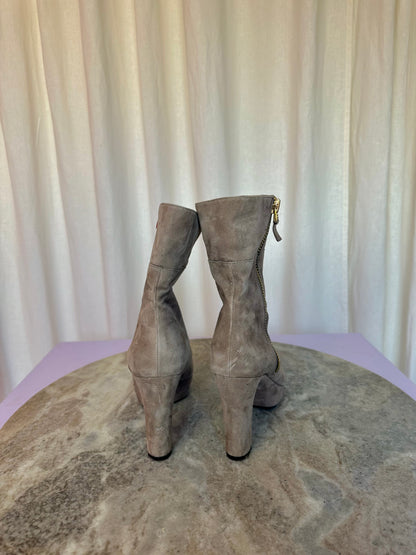 Laarzen Unisa suede hak taupe maat 37