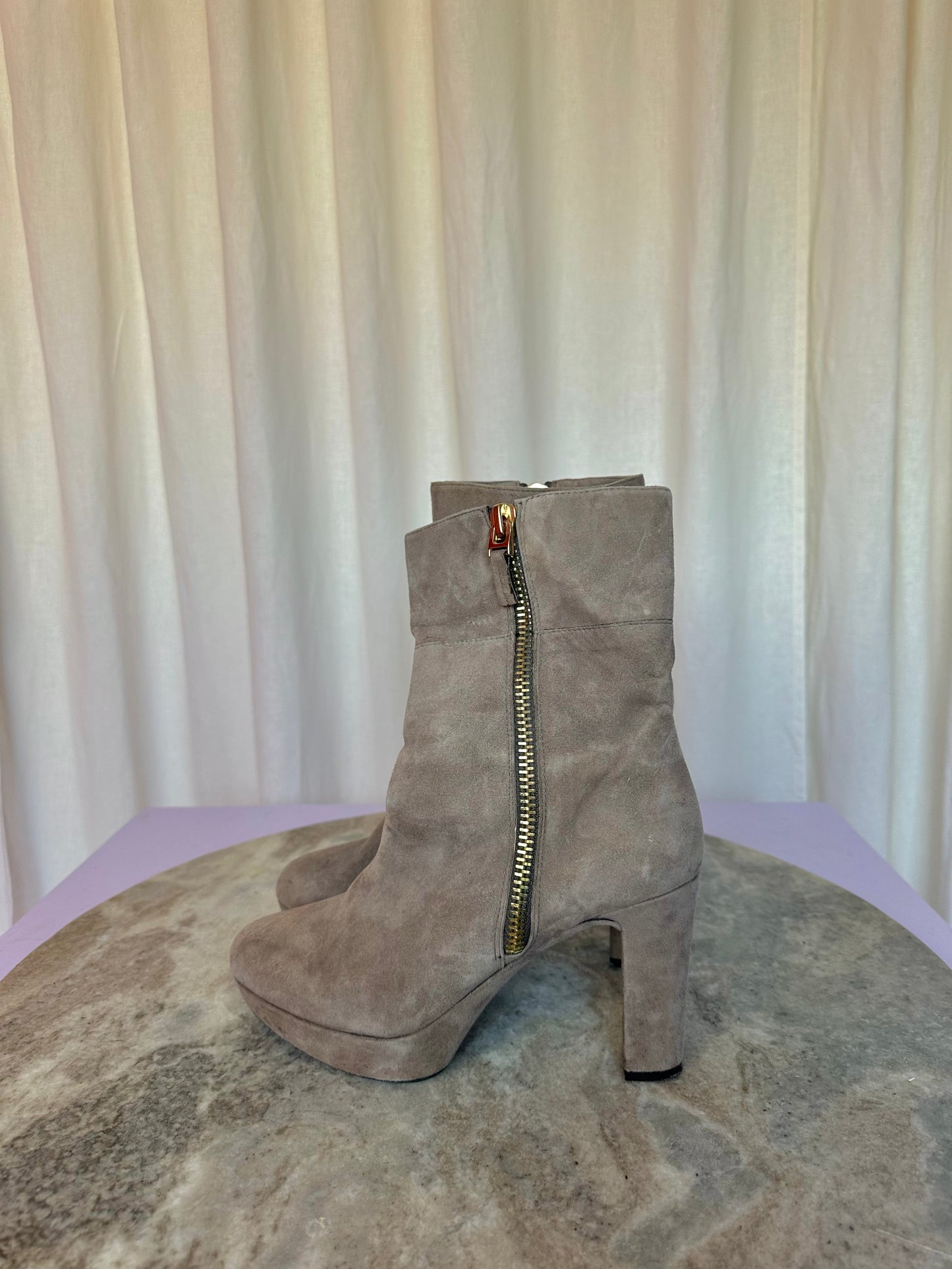Laarzen Unisa suede hak taupe maat 37