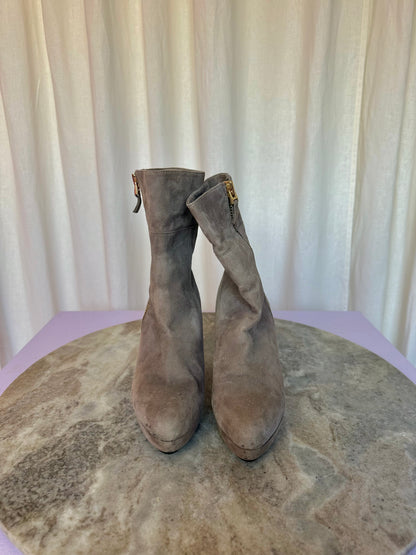 Laarzen Unisa suede hak taupe maat 37