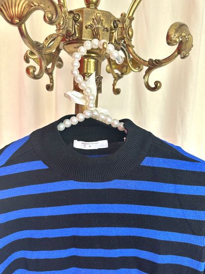 Longsleeve Melting Stockholm streep cobalt,zwart maat XS