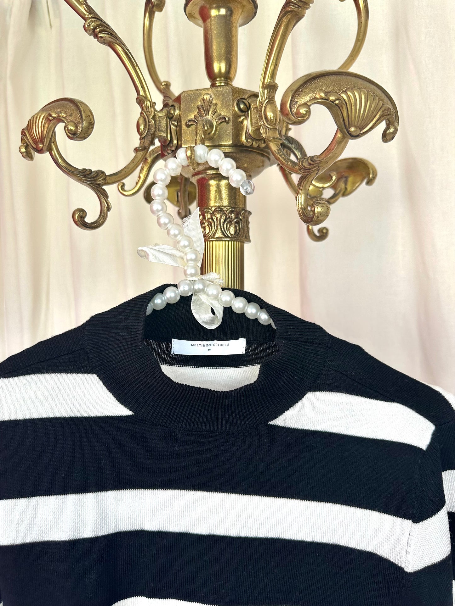 Longsleeve Melting Stockholm streep zwart,creme maat XS
