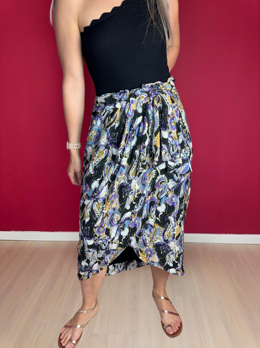 Rok IRO DOLA print paars/geel - Maat 42