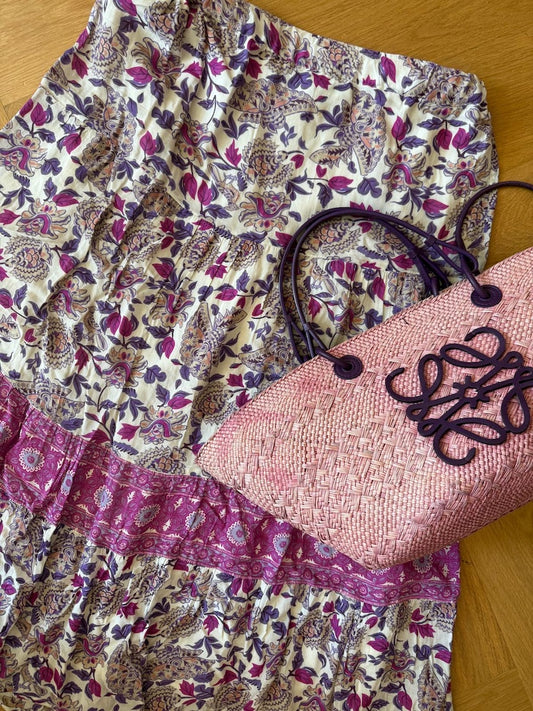 Rok ba&sh print roze/paars - Maat 2