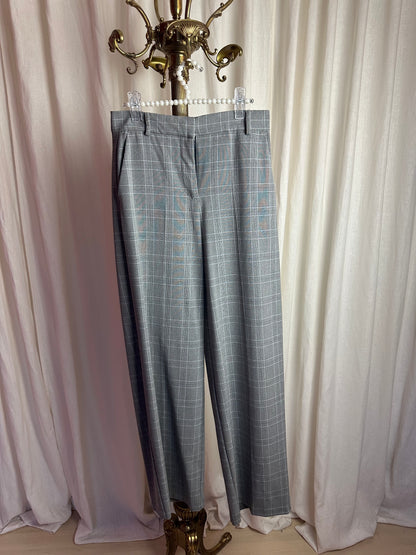 Pantalon Bershka ruit grijs maat 34