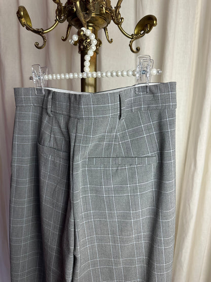 Pantalon Bershka ruit grijs maat 34