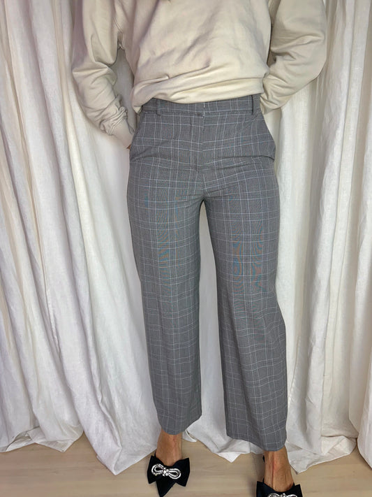 Pantalon Bershka ruit grijs maat 34