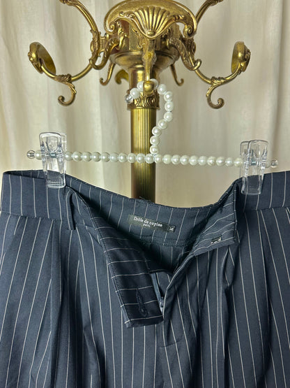 Pantalon Drôle de copine pinstripe donkerblauw maat M
