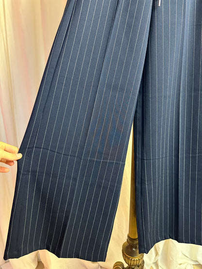Pantalon H&M Divided streep donkerblauw,wit maat XXS