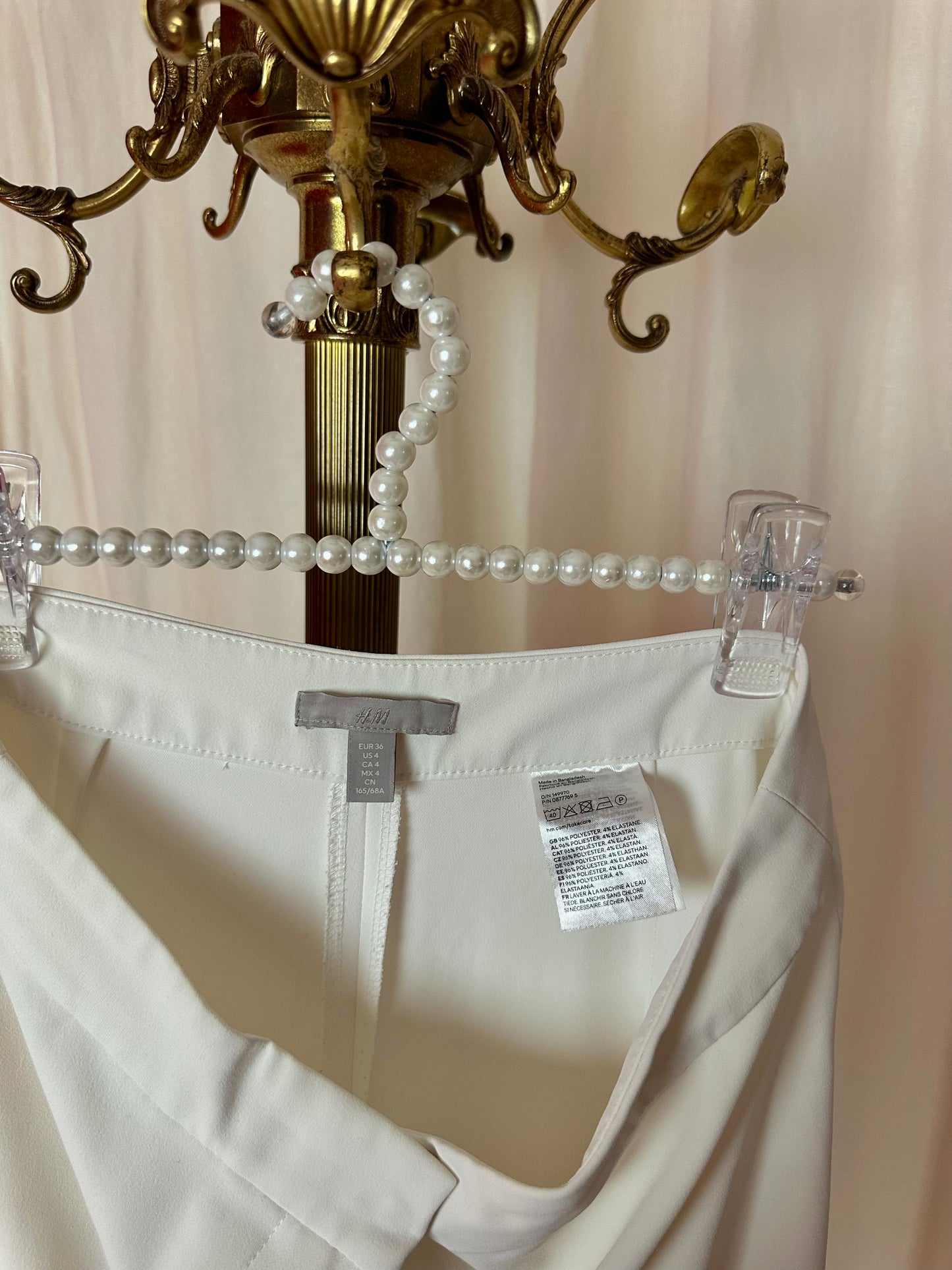 Pantalon H&M wide leg crème maat 36