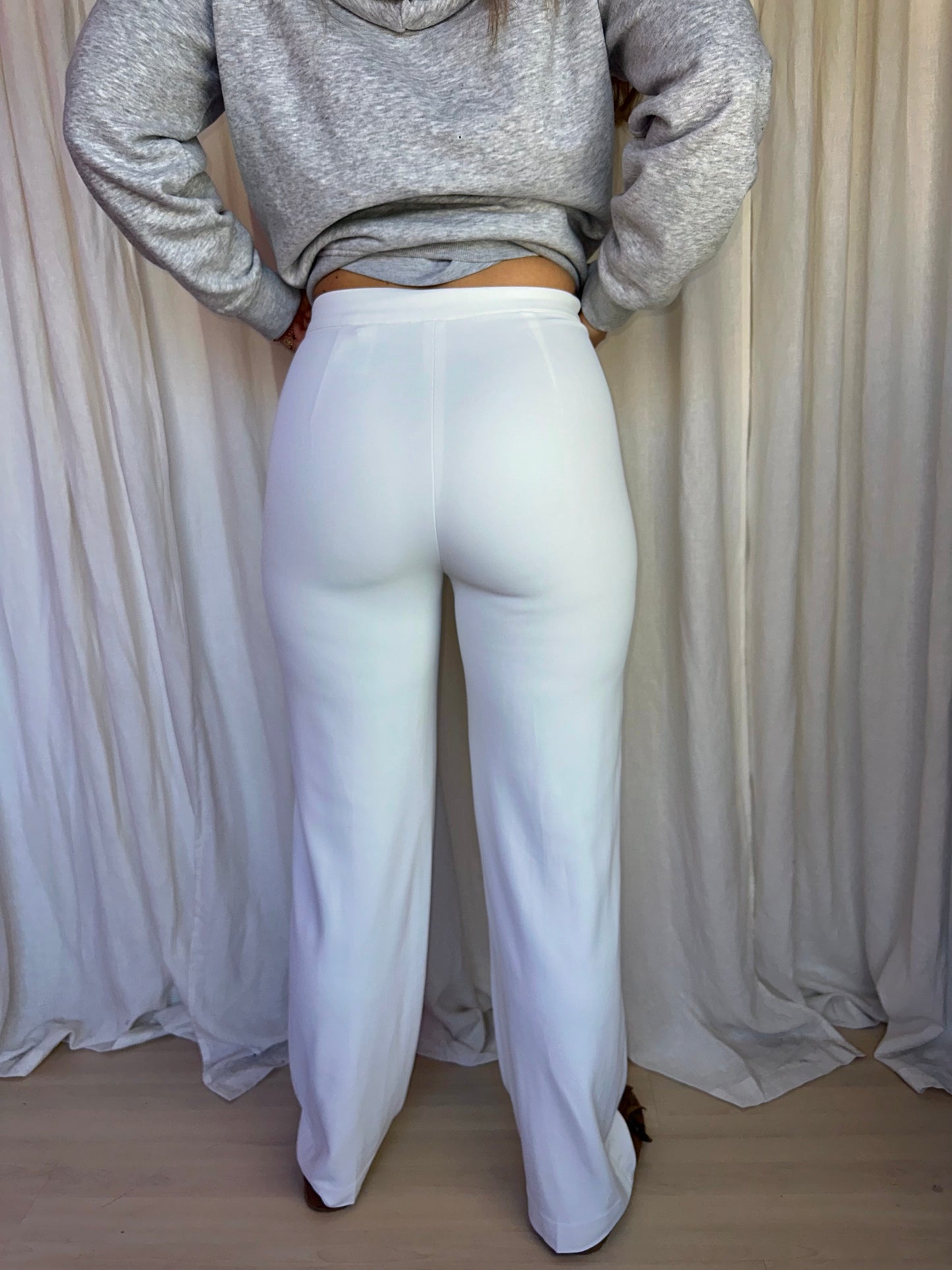 Pantalon H&M wide leg crème maat 36