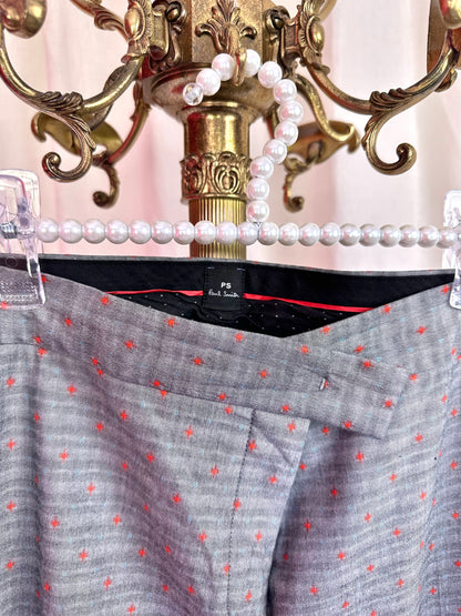 Pantalon Paul Smith grijs sterrenprint rood