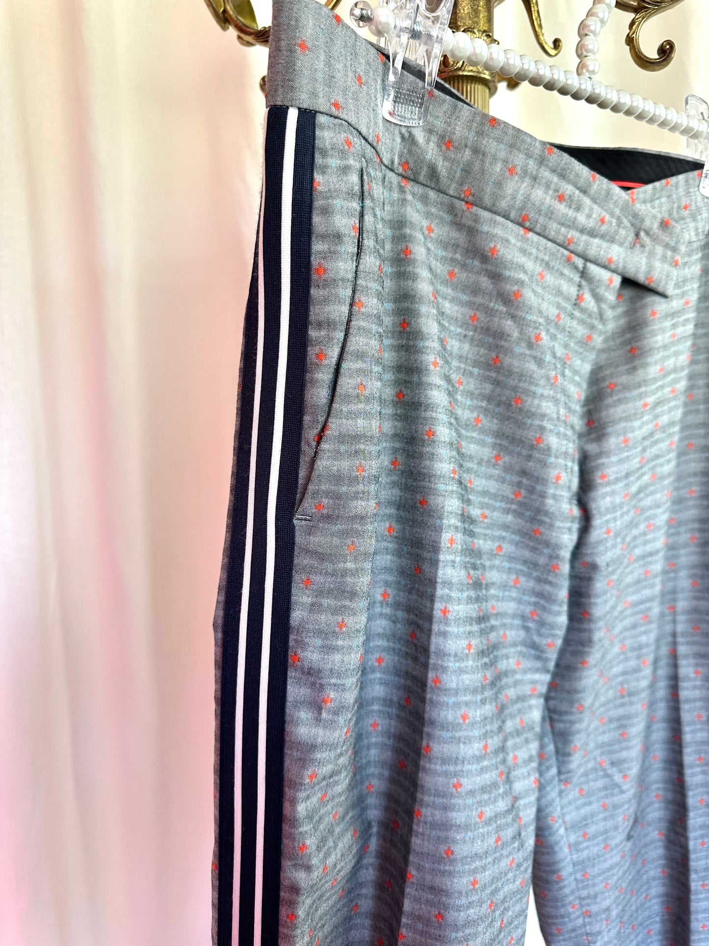 Pantalon Paul Smith grijs sterrenprint rood
