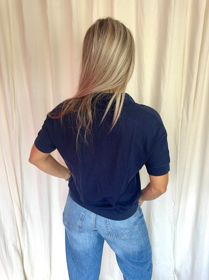 Polo Lacoste donkerblauw maat S