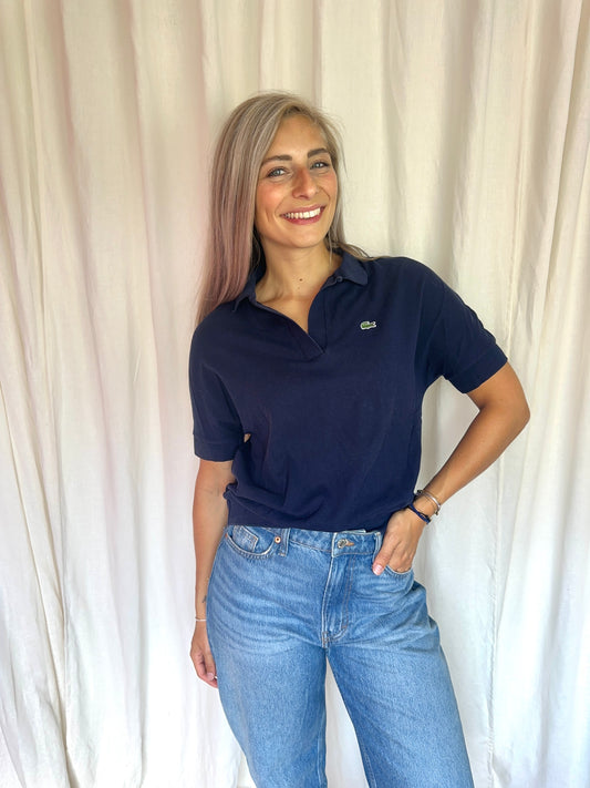 Polo Lacoste donkerblauw maat S