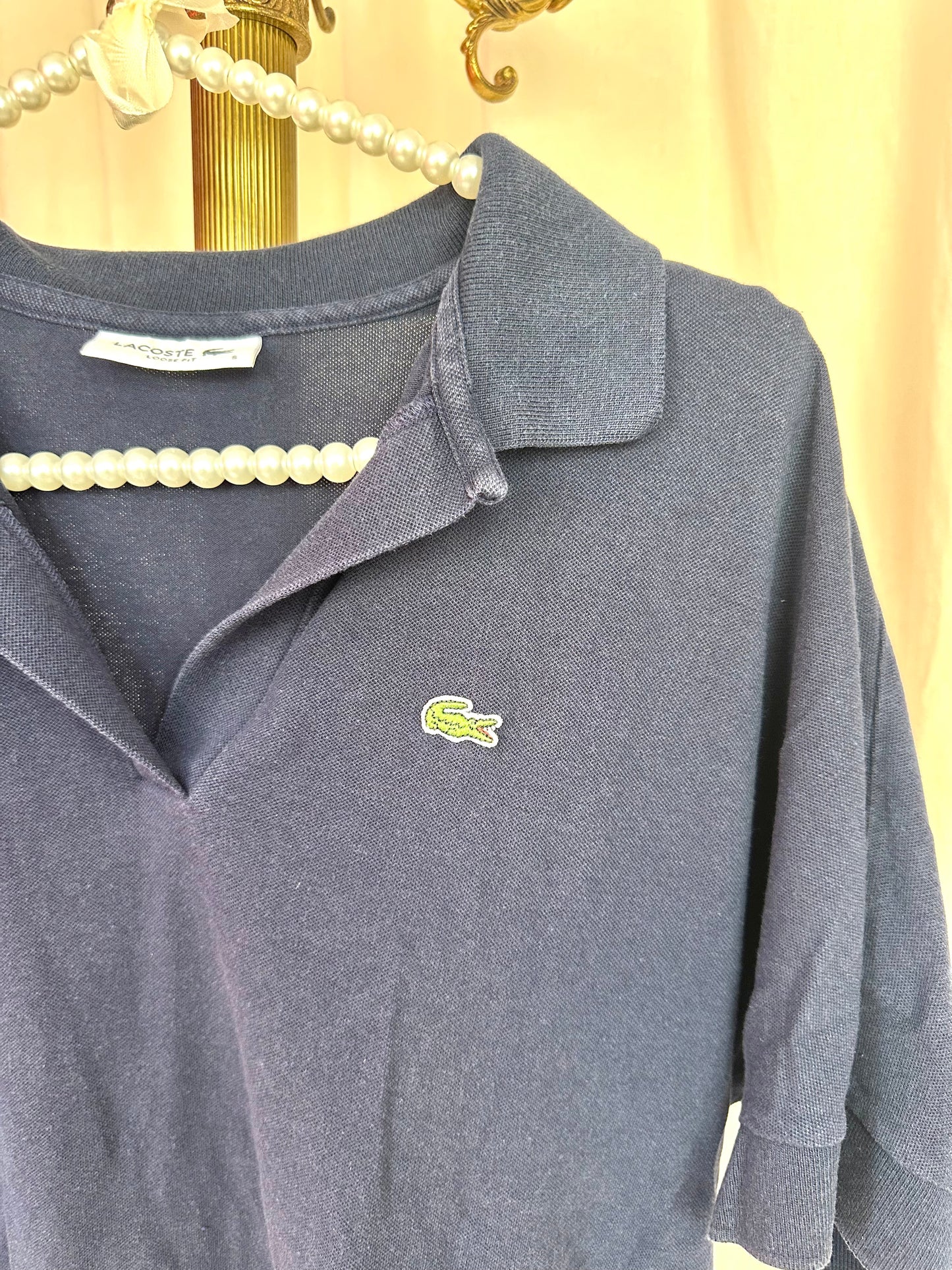 Polo Lacoste donkerblauw maat S