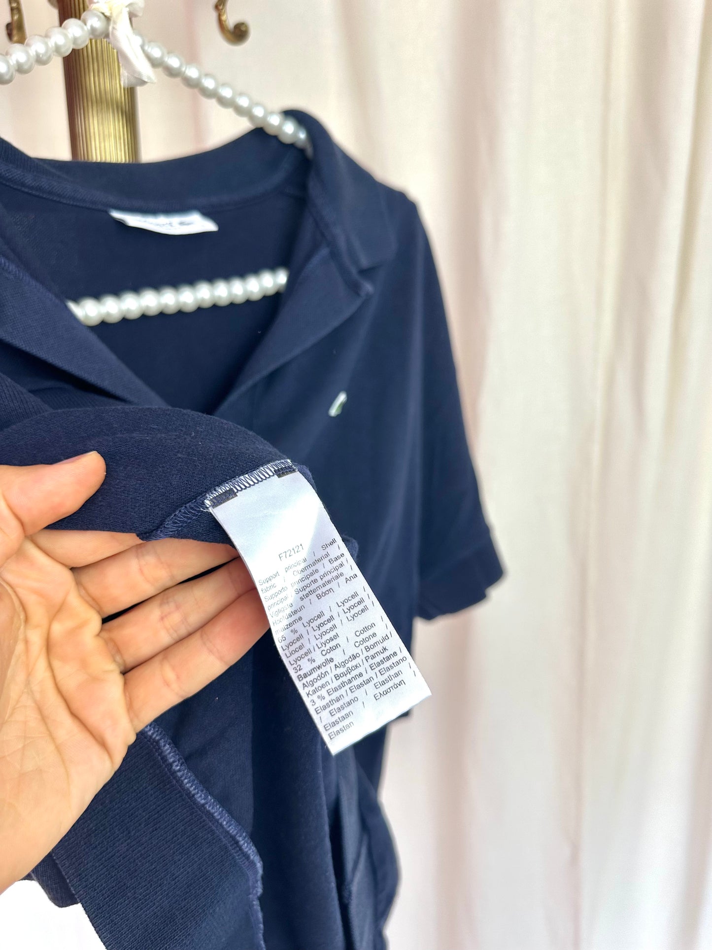 Polo Lacoste donkerblauw maat S
