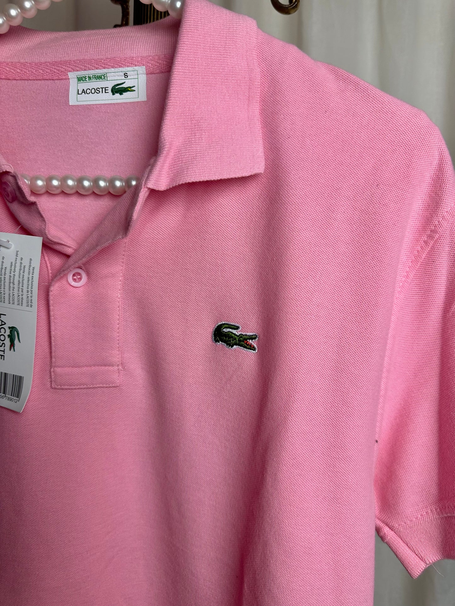 Polo Lacoste korte mouw lichtroze maat S