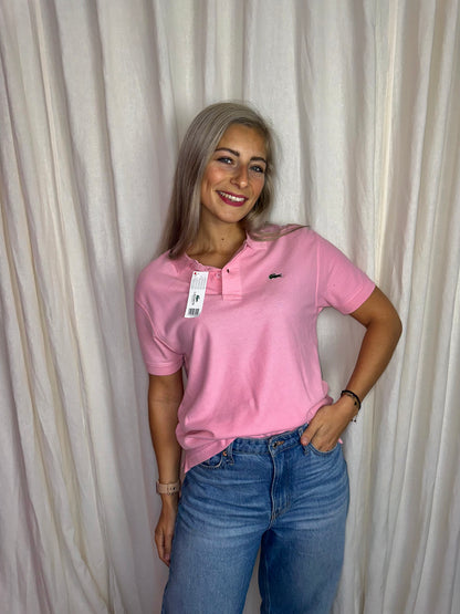 Polo Lacoste korte mouw lichtroze maat S