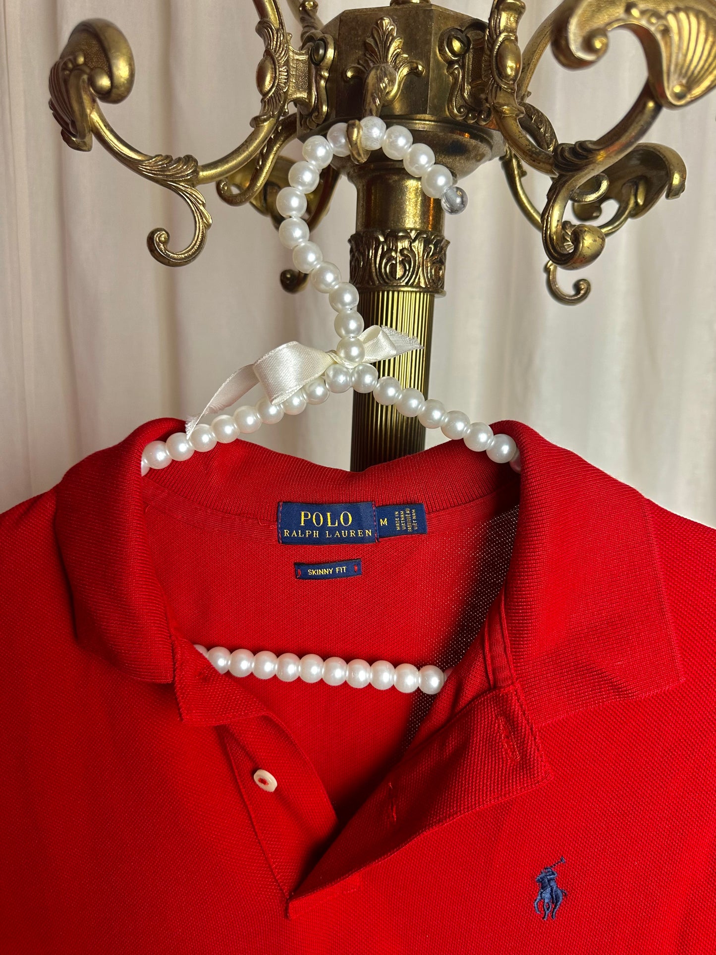 Polo Ralph Lauren skinny fit korte mouw rood maat M