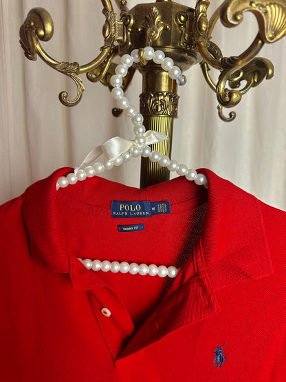 Polo Ralph Lauren skinny fit korte mouw rood maat M
