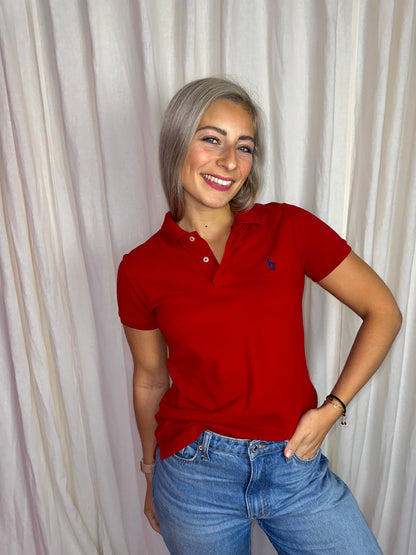 Polo Ralph Lauren skinny fit korte mouw rood maat M