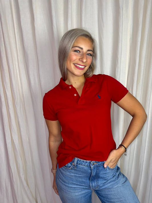 Polo Ralph Lauren skinny fit korte mouw rood maat M
