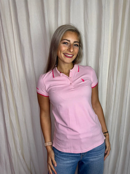 Polo U.S. ASSN korte mouw lichtroze,roze maat M