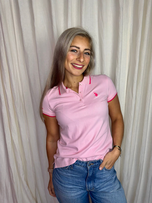 Polo U.S. ASSN korte mouw lichtroze,roze maat M