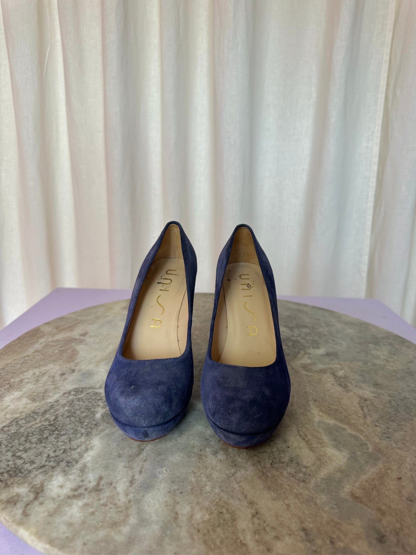 Pumps Unisa hakken suede blauw maat 36