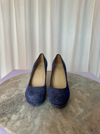 Pumps Unisa hakken suede blauw maat 36