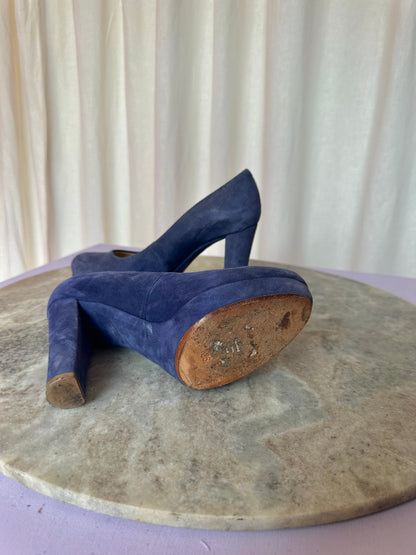 Pumps Unisa hakken suede blauw maat 36