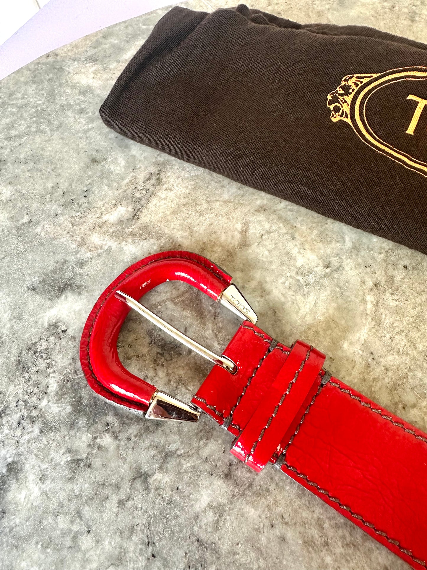Riem Tod's lakleer rood - 95CM