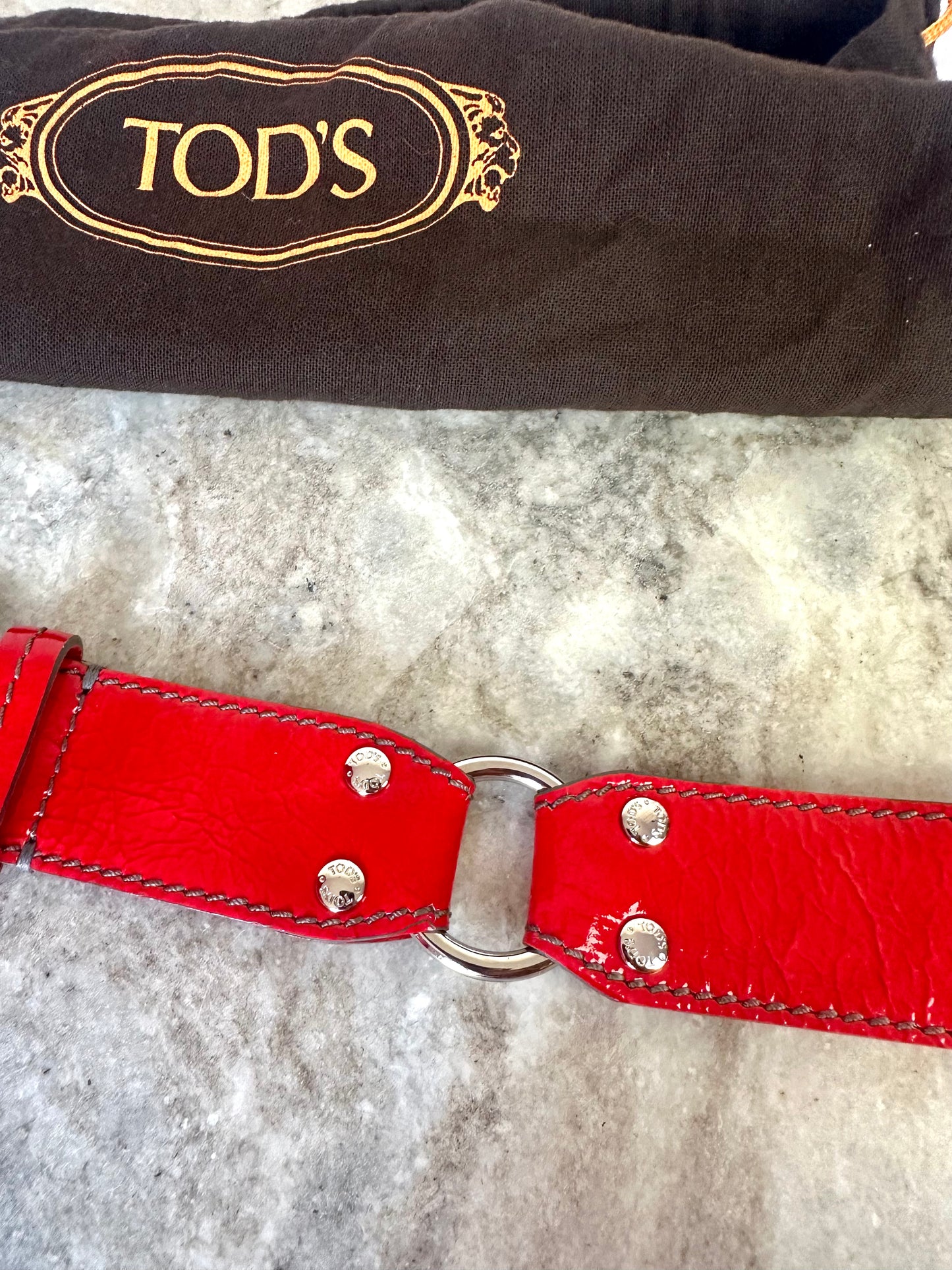 Riem Tod's lakleer rood - 95CM