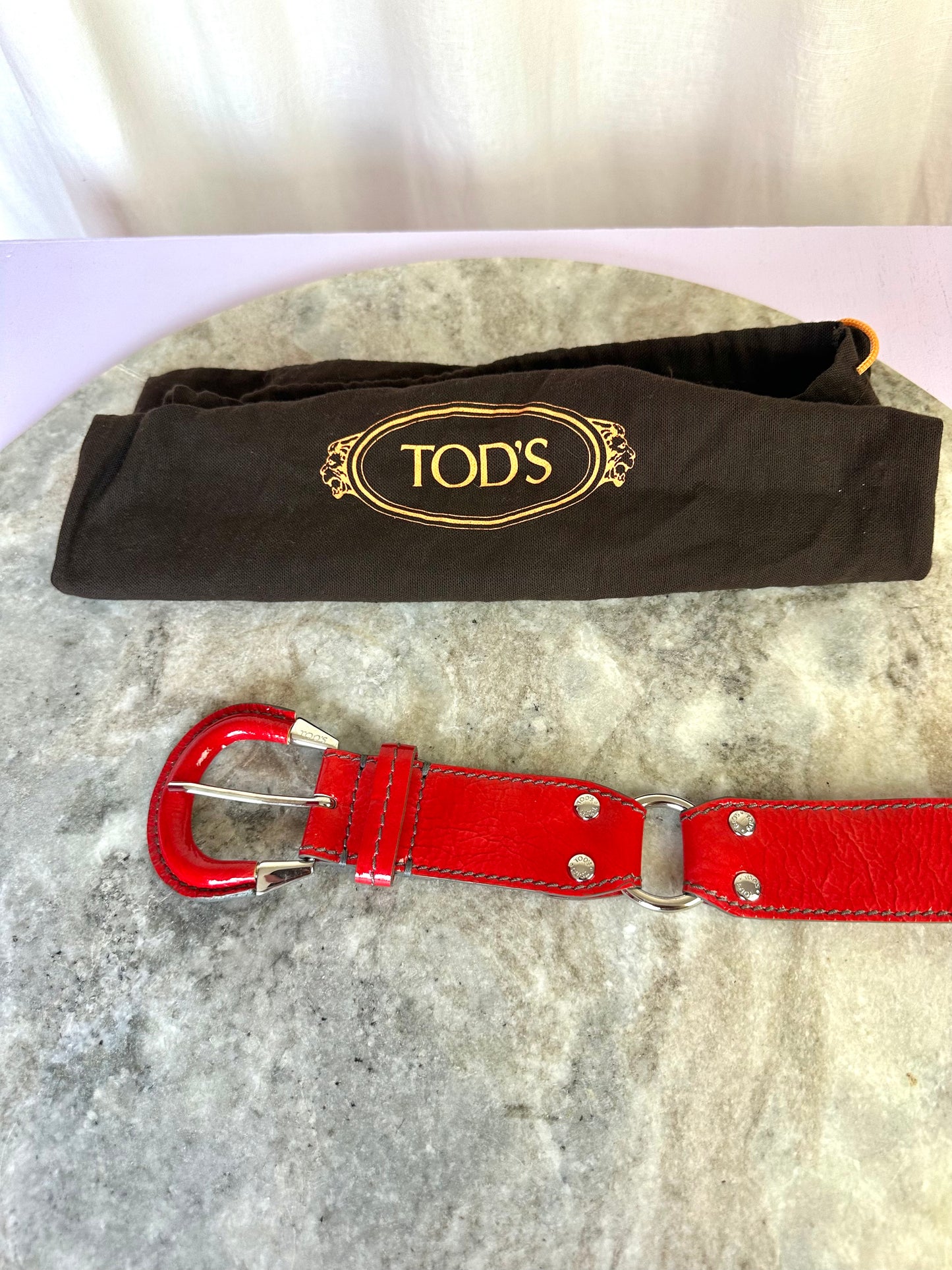 Riem Tod's lakleer rood - 95CM