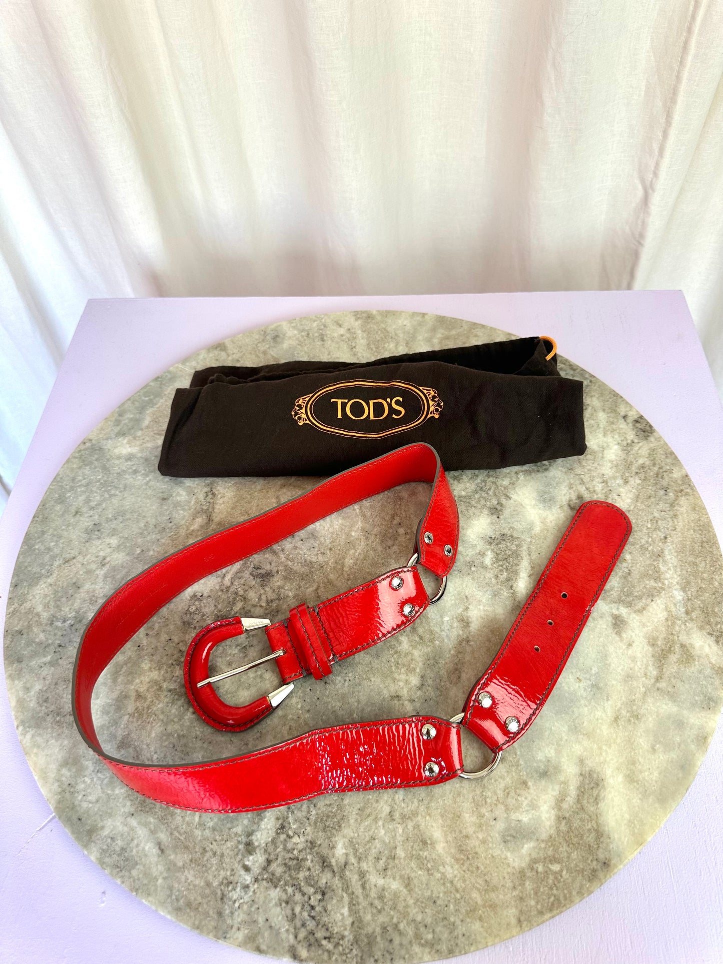 Riem Tod's lakleer rood - 95CM