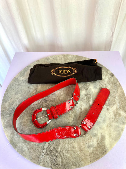Riem Tod's lakleer rood - 95CM