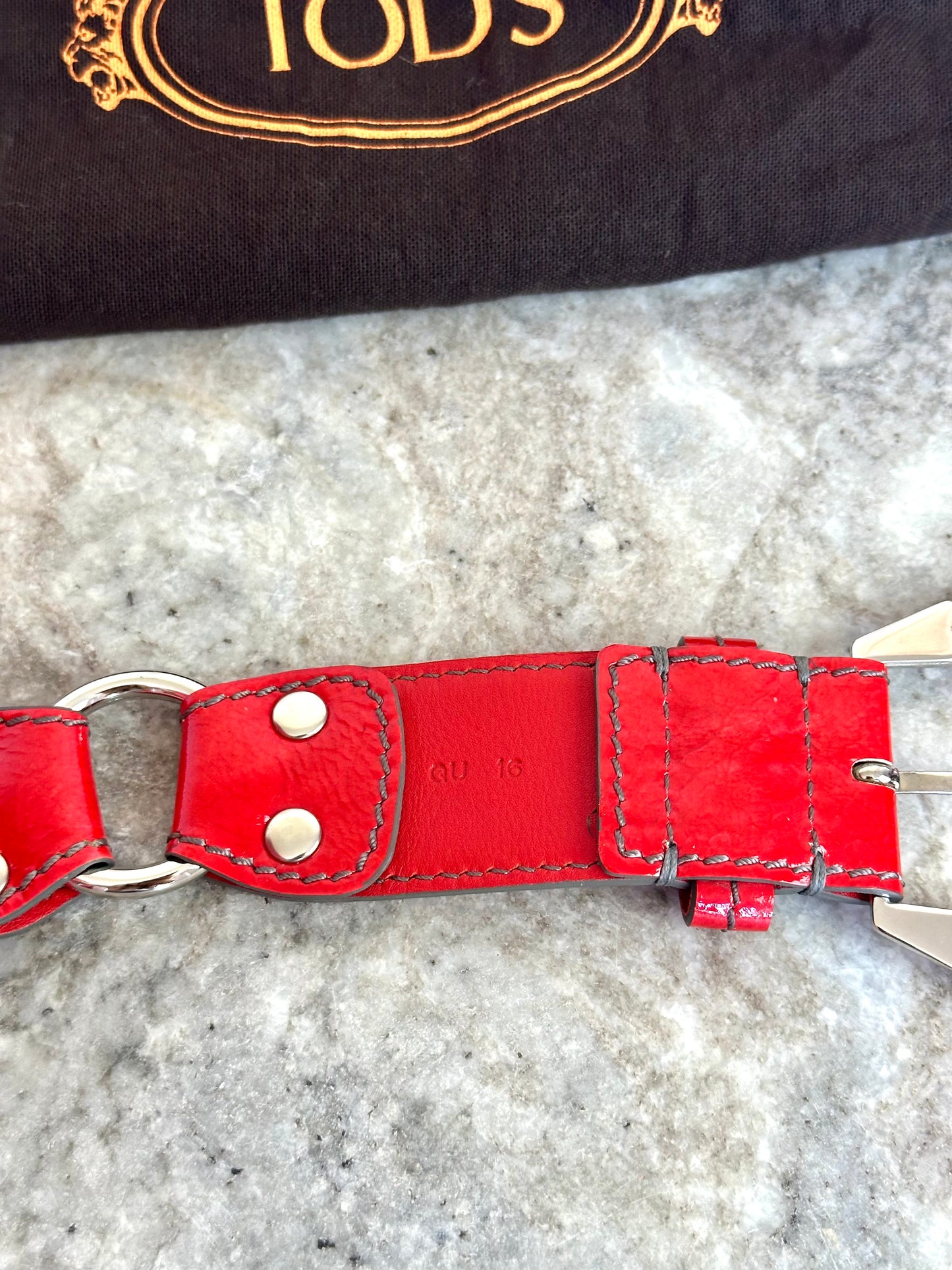 Riem Tod's lakleer rood - 95CM