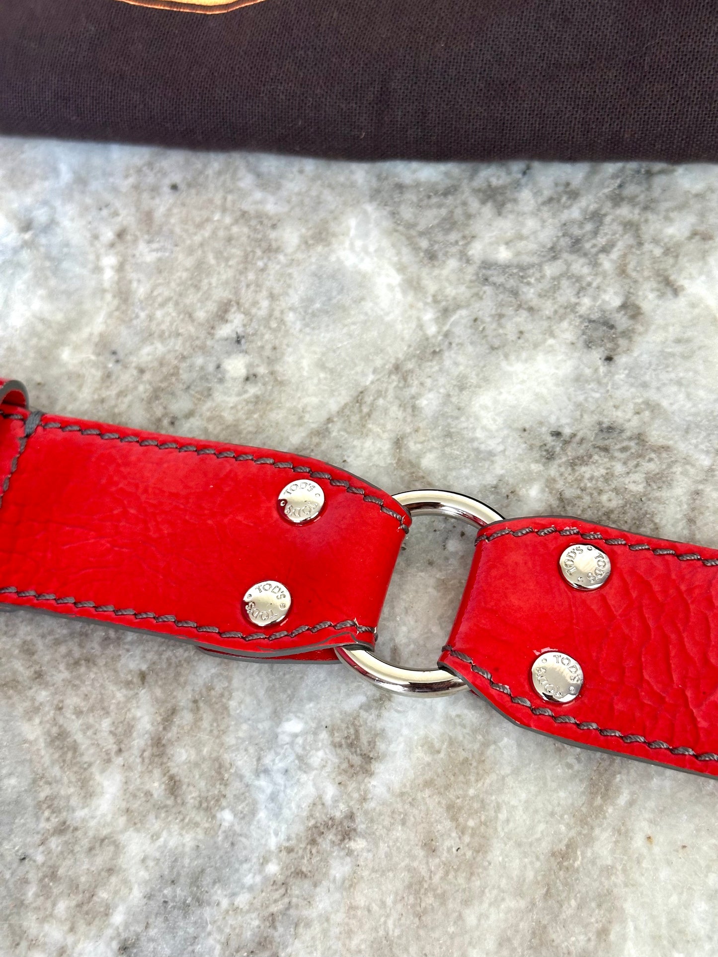 Riem Tod's lakleer rood - 95CM