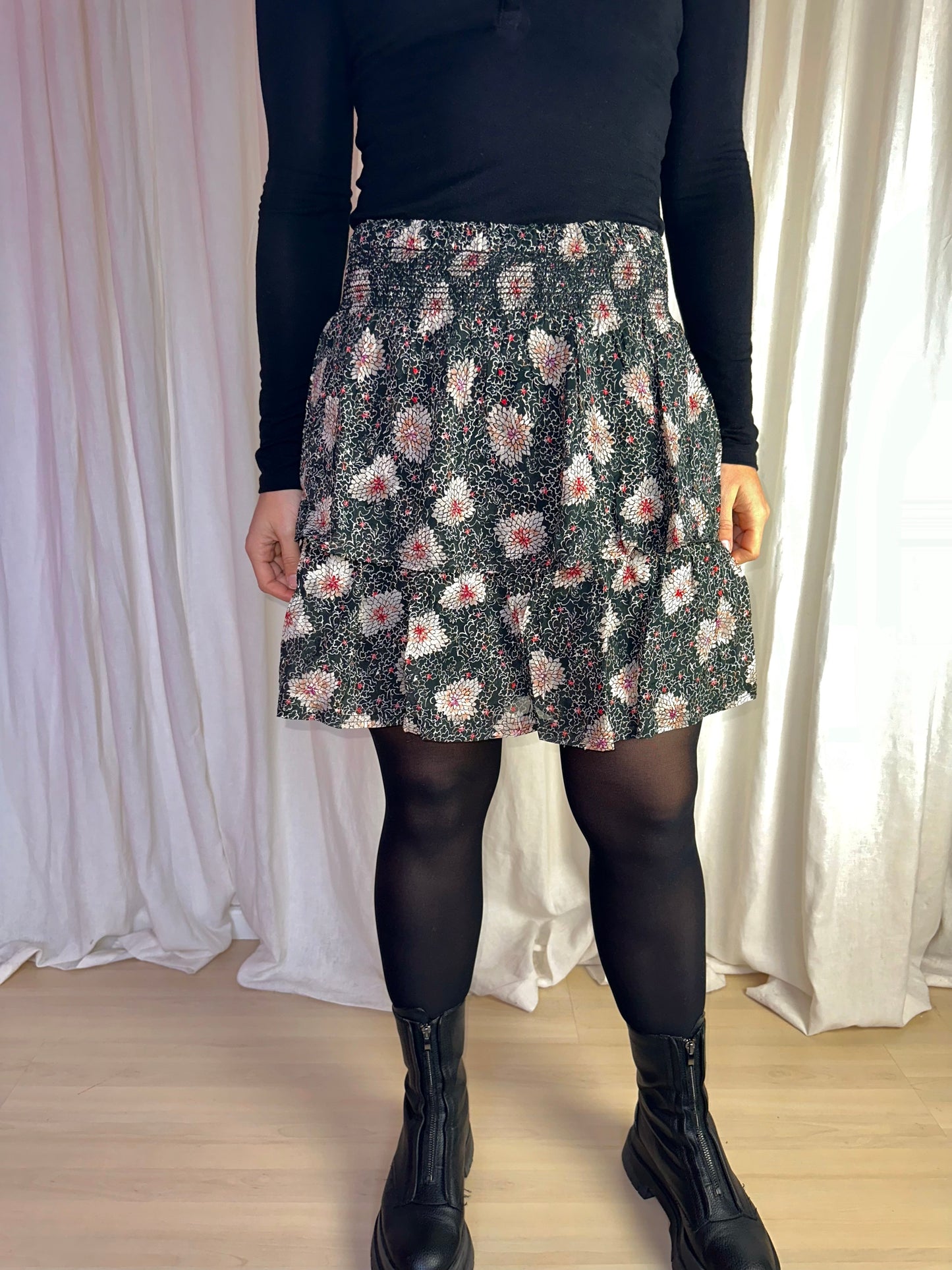 Rok Berenice Jaelle smocks zwart - Maat 40