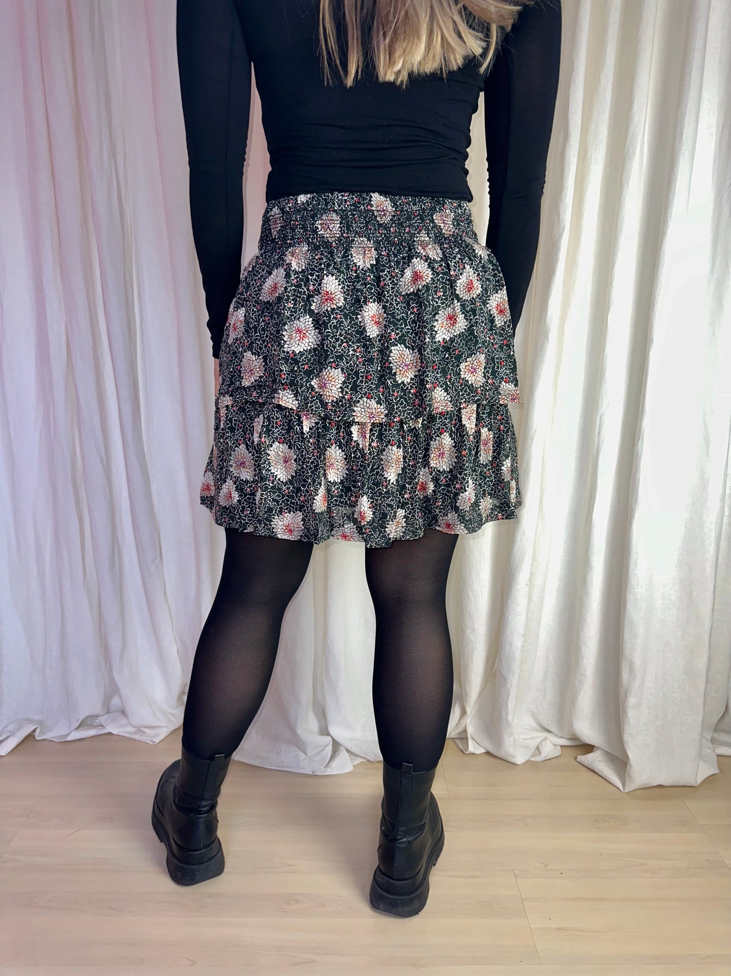 Rok Berenice Jaelle smocks zwart - Maat 40