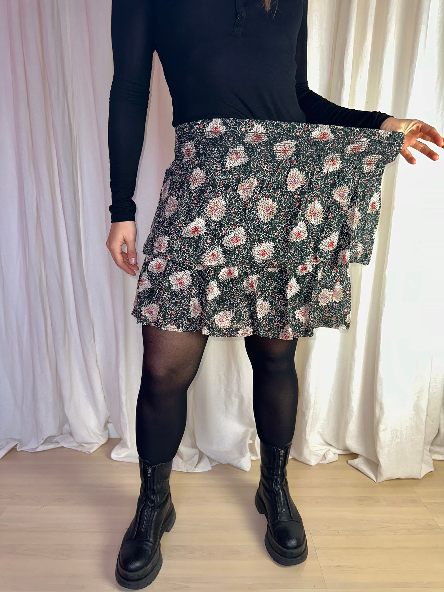 Rok Berenice Jaelle smocks zwart - Maat 40