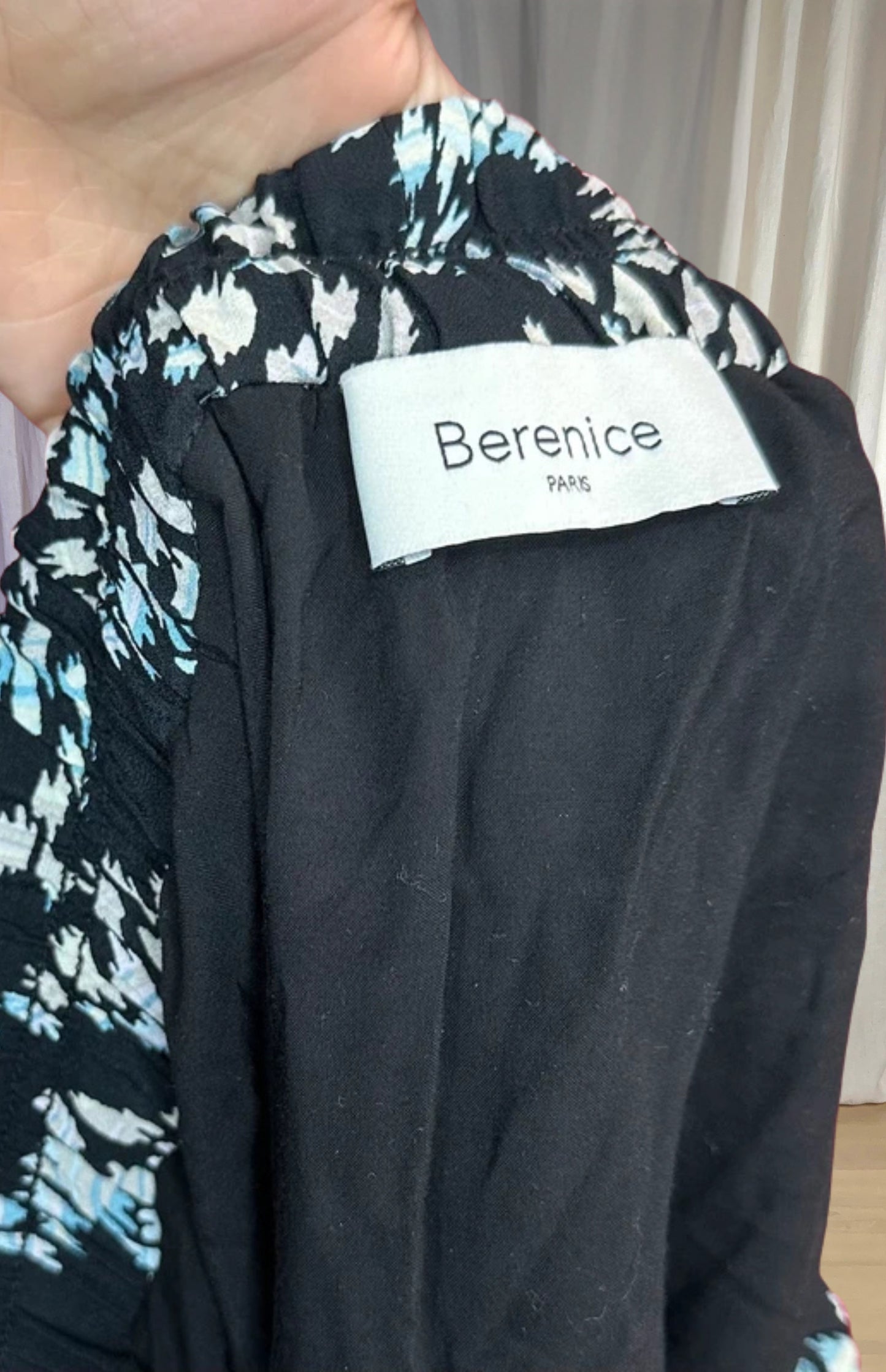 Rok Berenice print zwart, turquoise, wit maat L