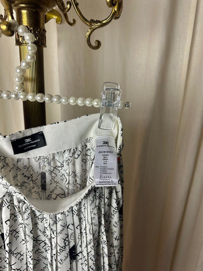 Rok Elisabetta Franchi Gonna plissé letters wit,zwart maat 40
