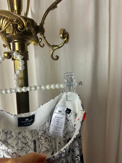 Rok Elisabetta Franchi Gonna plissé letters wit,zwart maat 40