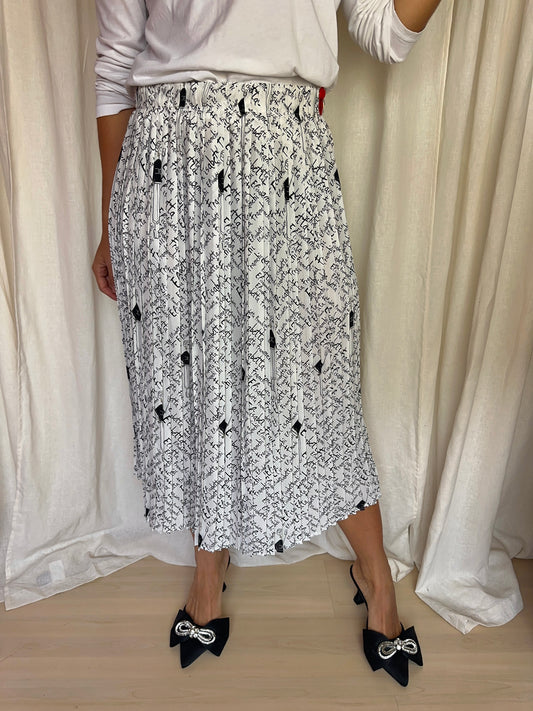 Rok Elisabetta Franchi Gonna plissé letters wit,zwart maat 40