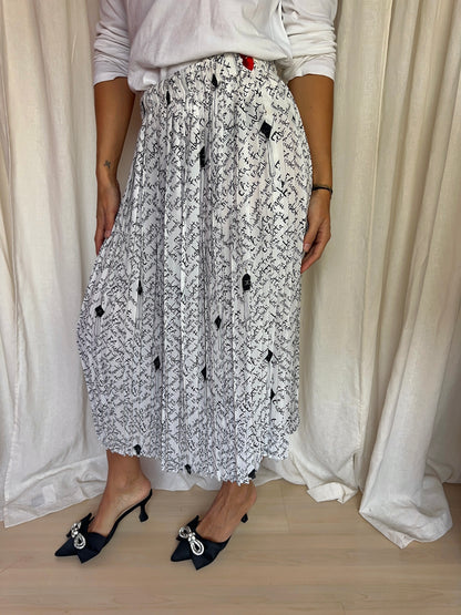 Rok Elisabetta Franchi Gonna plissé letters wit,zwart maat 40