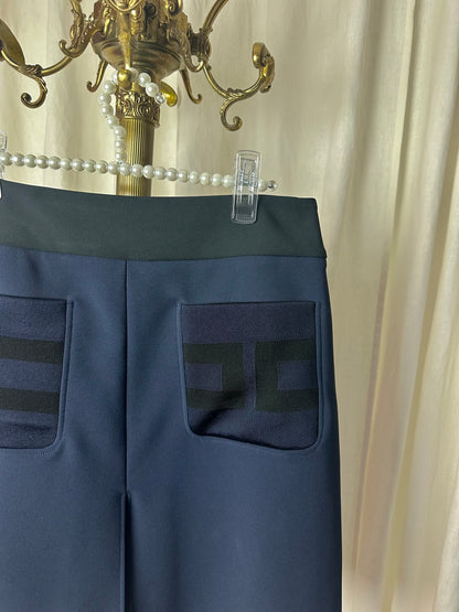 Rok Elisabetta Franchi donkerblauw/zwart italiaanse maat 46 - maat 40 (L)