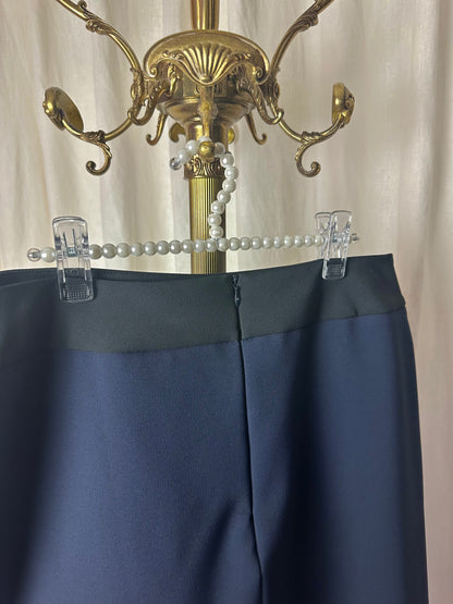 Rok Elisabetta Franchi donkerblauw/zwart italiaanse maat 46 - maat 40 (L)